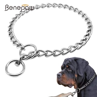 Benepaw Stainless Steel Slip P Pet Dog Chain Comfortable Heavy Duty Training Choke Collar For Dogs Covered With Galvanic Plating