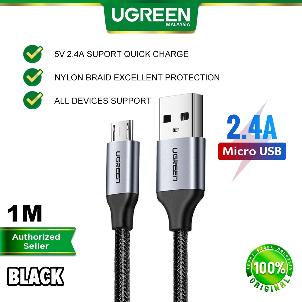 UGREEN Micro USB 2.0 To USB A Cable 18W 2.4A Qualcomm QC 3.0 Quick ...