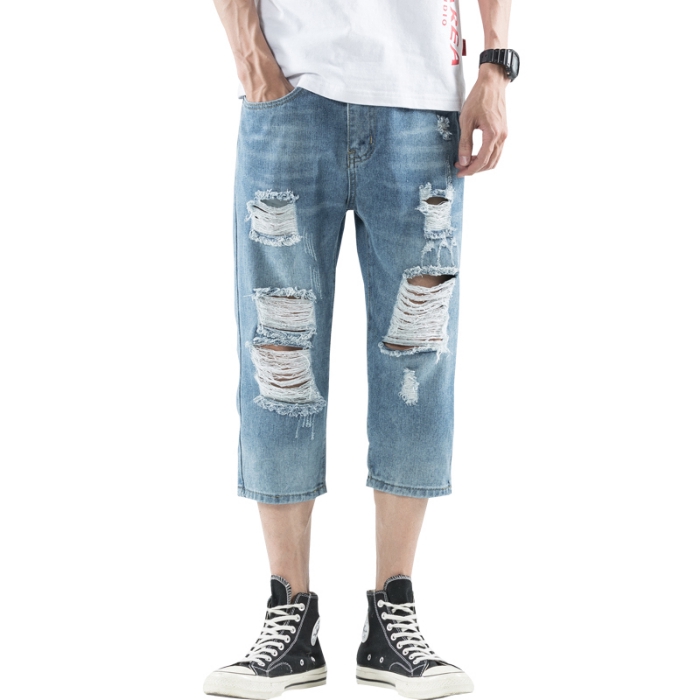 mens loose fit ripped jeans