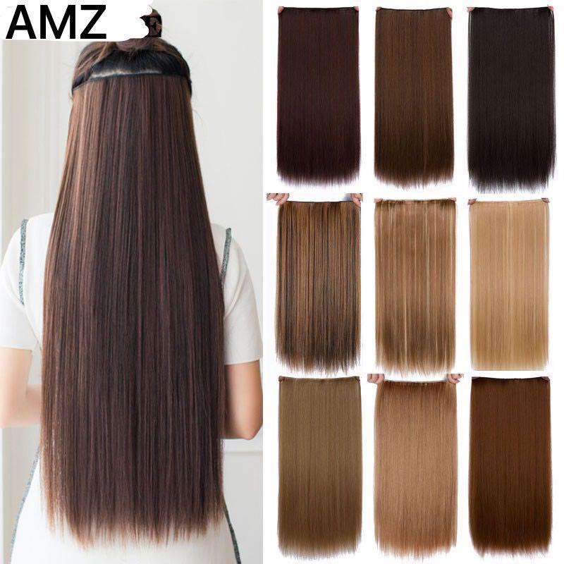 Hair Accessories◐Long Straight Clip in one Piece Synthetic Hair Extension 5  Clips False Blonde Hair | Shopee Philippines