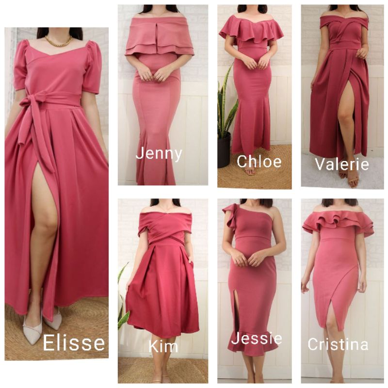 rose colored formal dresses