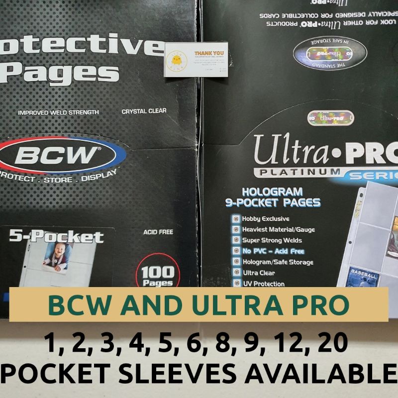 ULTRA PRO BCW A4 BINDER SLEEVES 1, 2, 3, 4, 5, 6, 8, 9, 12, 20 POCKETS