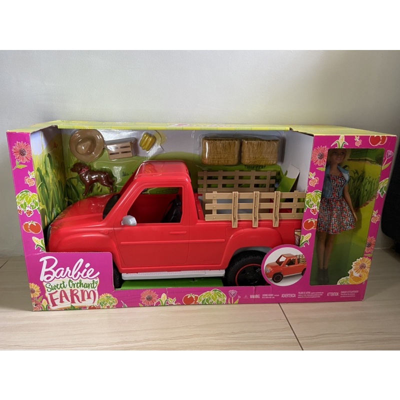 barbie red farm truck