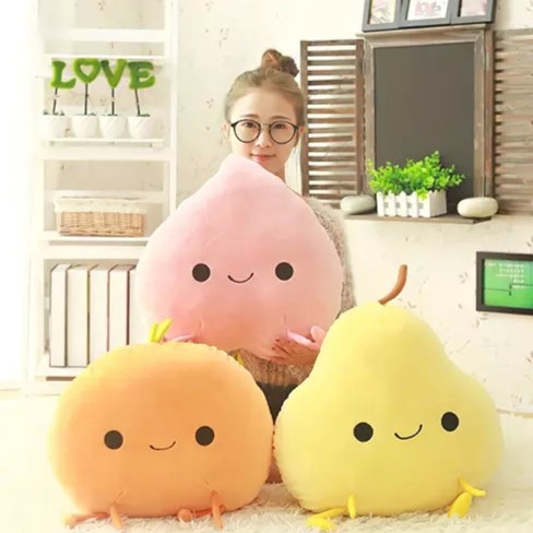 peach emoji plush