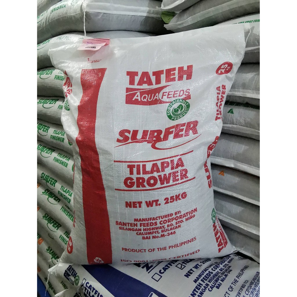 Tateh Aquafeeds Surfer Grower 1kg Tilapia Catfish Milkfish Koi Feeds