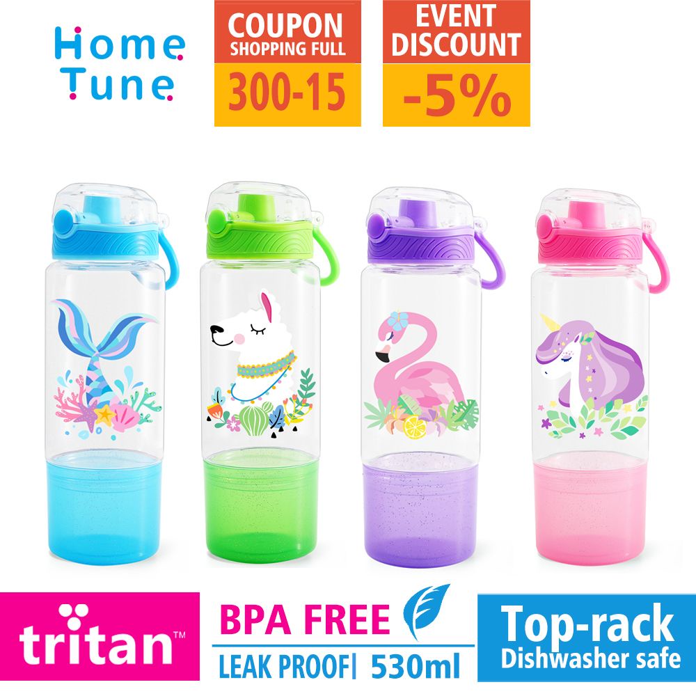 Cute Water Bottle for School Kids Girls with Cookie Container, BPA FREE ...