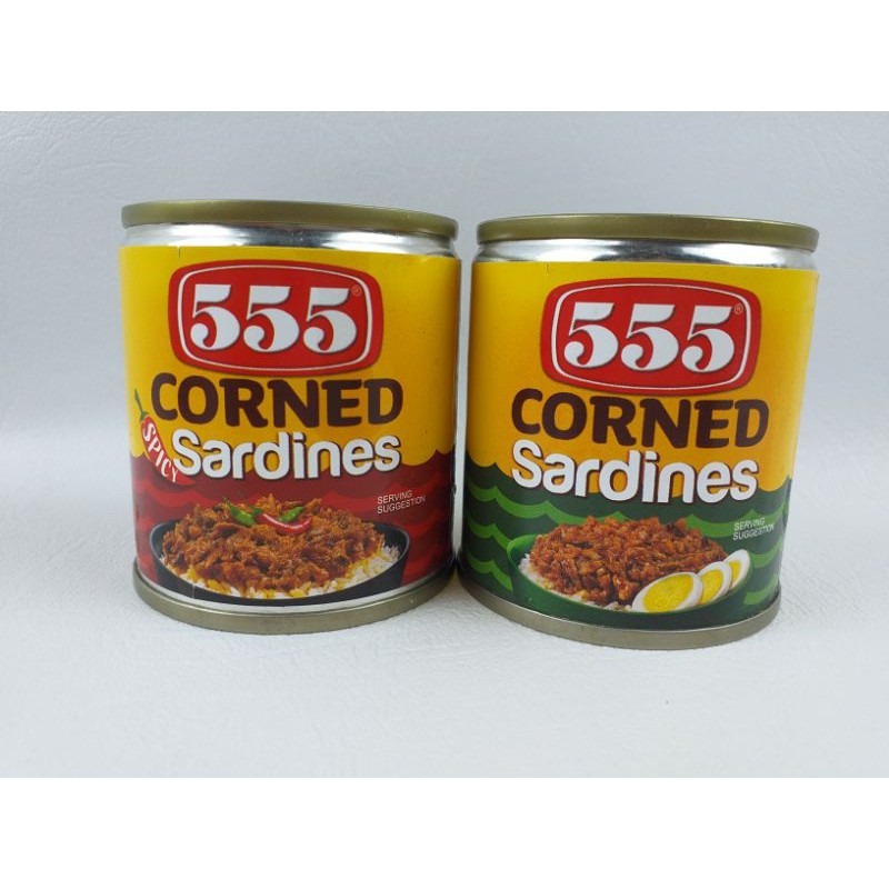 555 Corned Sardines Original & Spicy Flavor 100 grams Shopee Philippines