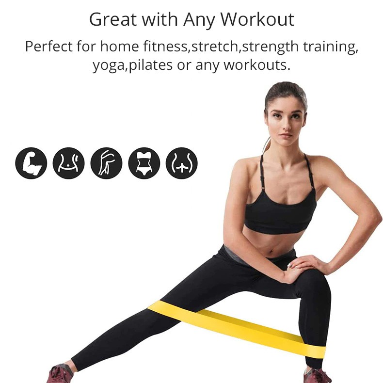 Yoga ElasticTension Resistance Bands Rubber Loops Muscle Fitness Belts 5pcs/set 