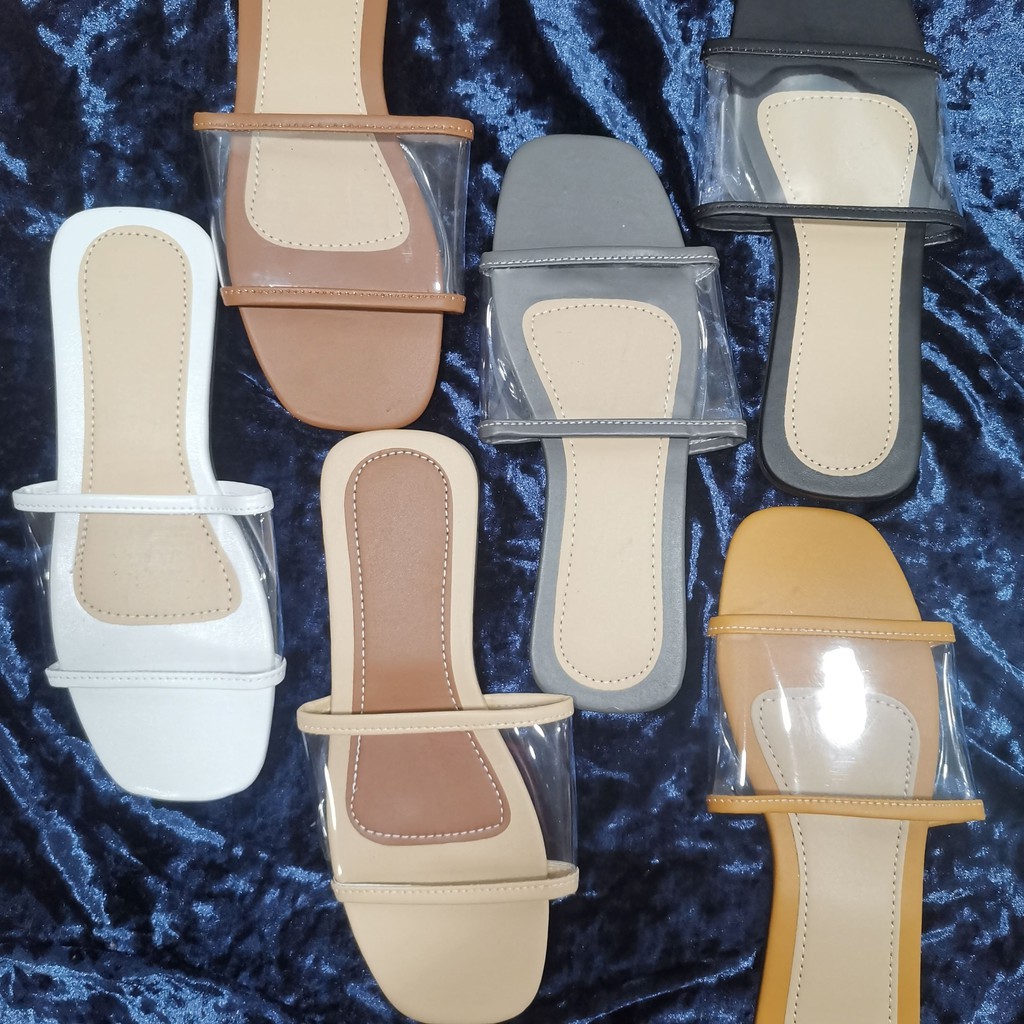 (OSAKA) Flat Sandals for Ladies Transparent Strap Marikina-Made Flats ...