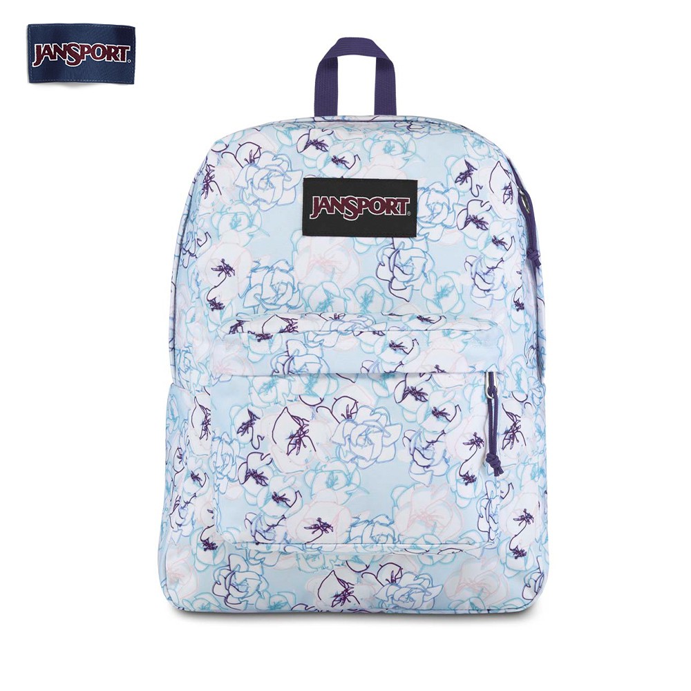 jansport navy blue floral backpack