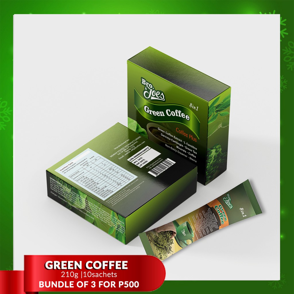 BRO JOES GREEN COFFEE (8 IN 1) SLIMMING COFFEE, NO SUGAR ADDED