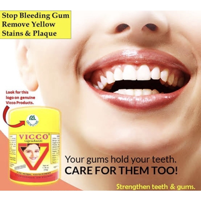 Tooth & gums powder for bleeding gums pyorrhoea swollen gums Vicco
