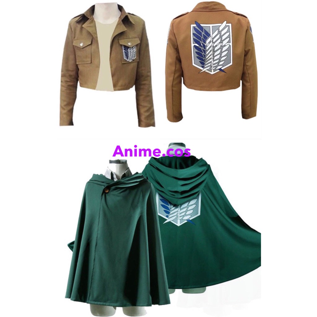 Attack On Titan Costume Green Cloak Japanese Anime Cosplay Hoodie ...