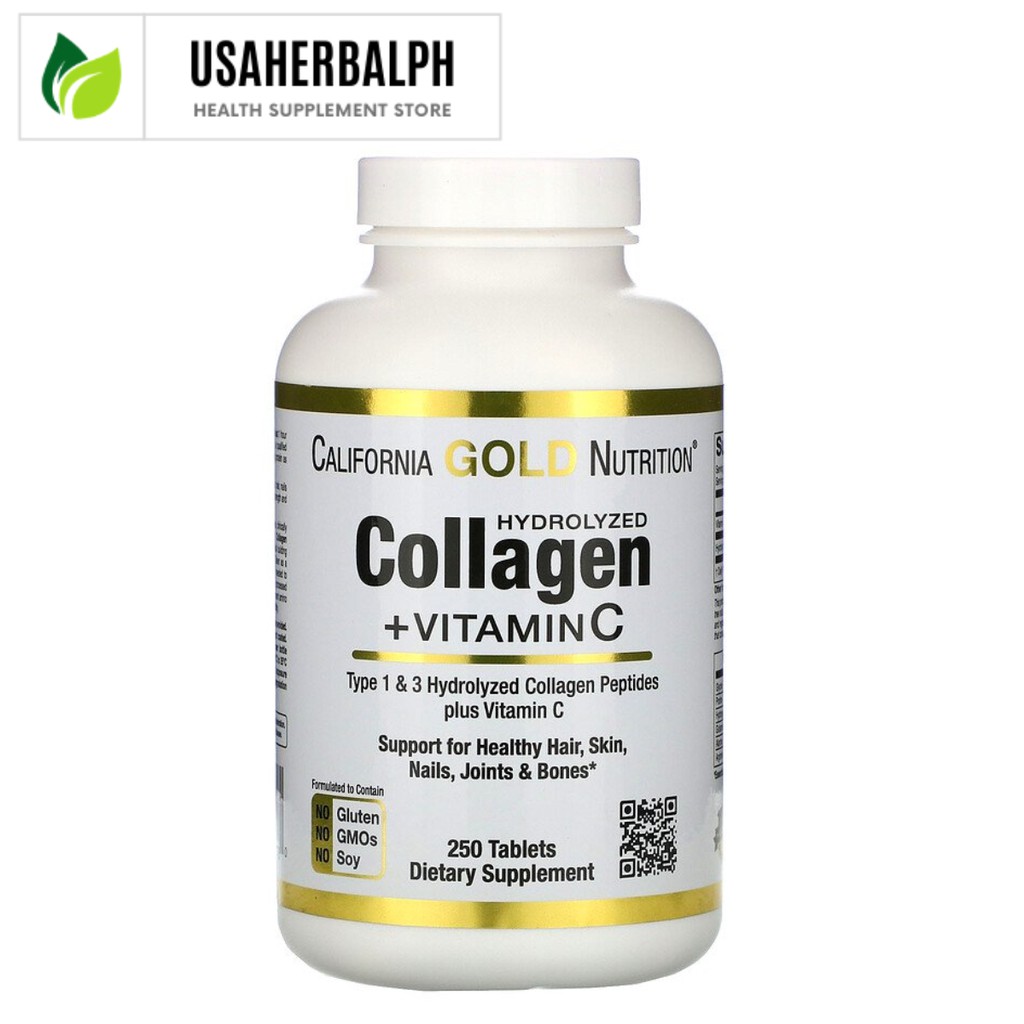 Hydrolyzed Collagen Peptides + Vitamin C, Type 1 & 3, 6,000 mg/serving