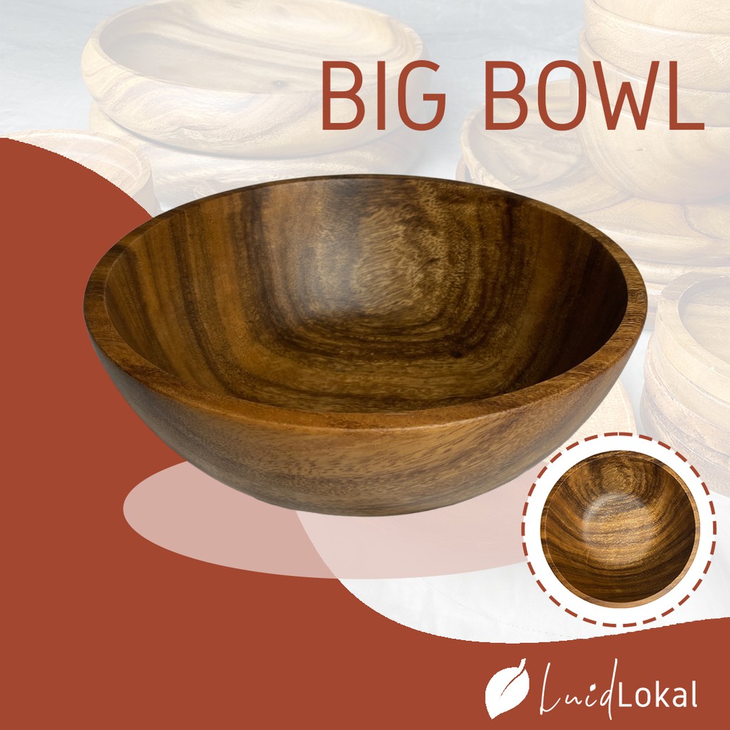 Luid Lokal Big Serving Bowl Salad Fruits Acacia Wood Shopee Philippines