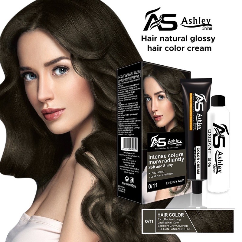 Ashley Bio Natural Glossy Hair Color Cream Hair Dye 60ml Hair Care Beauty  Care Black Brown Ash Color | Shopee Philippines