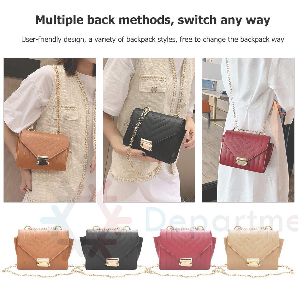 Fashion Leather Women Shoulder Crossbody Handbag Solid Color Envelope Bag Purse