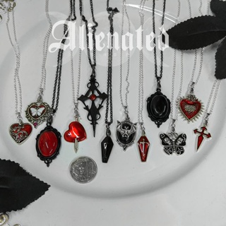 AS Dark Chain Gothic Necklace Bloody Heart coffin Butterfly Evil eye Cross Vintage lolita Grunge