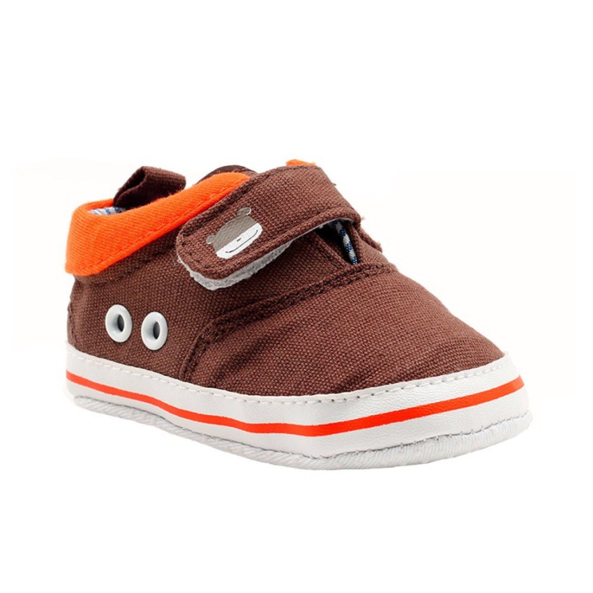 orange baby shoes