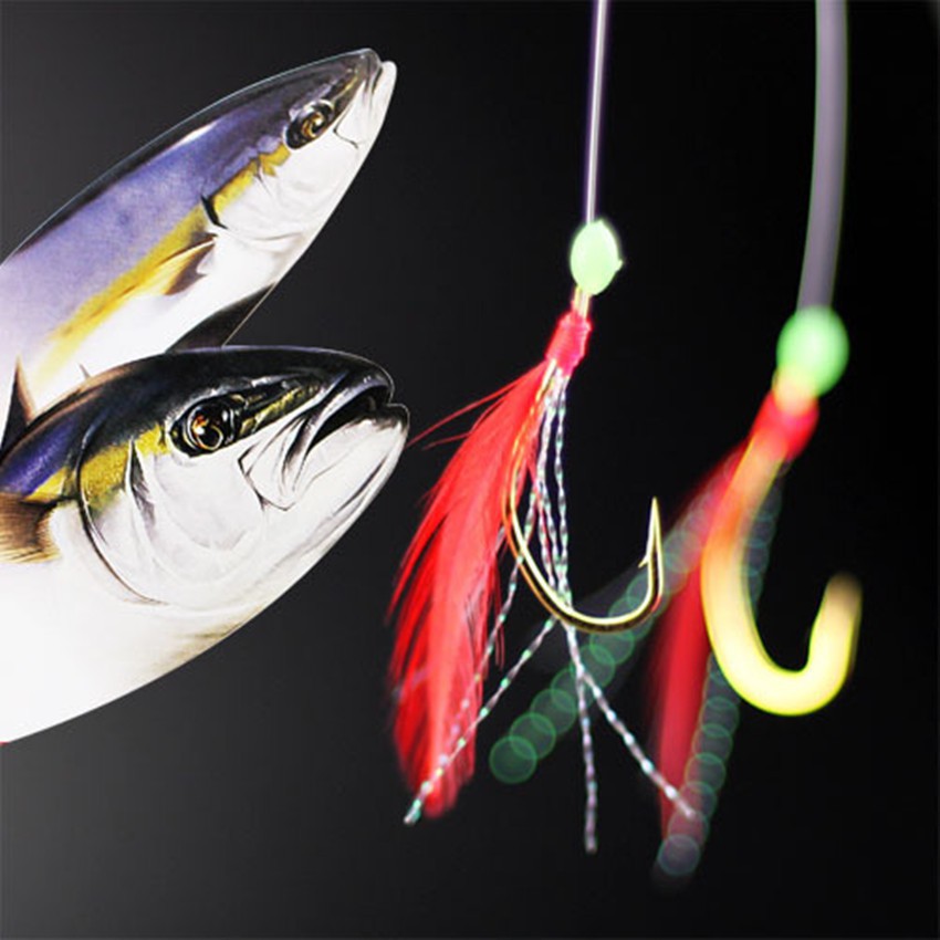 2 to 100 Packs Size #4 Sabiki Bait Rigs 6 Hooks  Saltwater Fishing Lures-467 