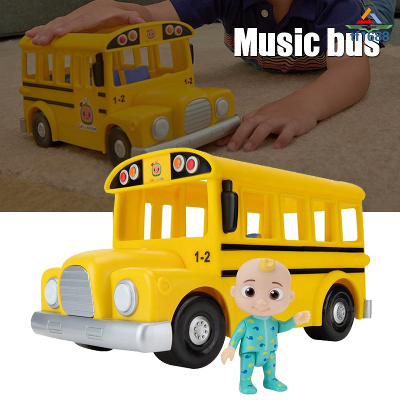 Cocomelon Music Bus Cartoon Car Model With Jj Toy Singing Yellow School Bus Gift For Kids The Wheel On The Bus Shopee Philippines