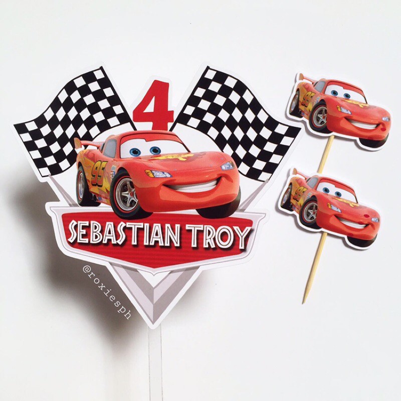 LIGHTNING MCQUEEN | CARS Cake topper & Cupcake topper Set | Shopee ...