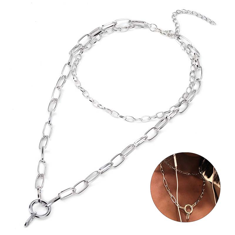 Punk Gothic Women Girls Round Metal Chain O Ring Choker Collar Necklace Party Shopee Philippines