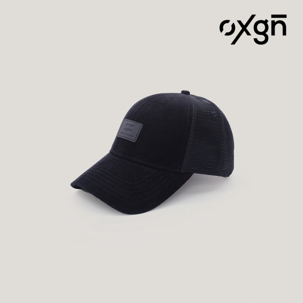 OXGN COED Corduroy Trucker Cap For Men And Women (Black/Tan)