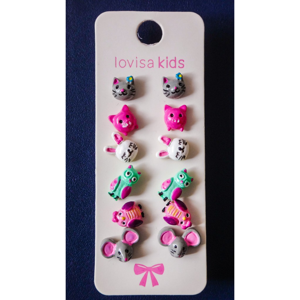 Lovisa Kids Animals stud earrings (Set of 6 pairs) Shopee Philippines