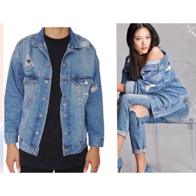 plus size distressed denim jacket