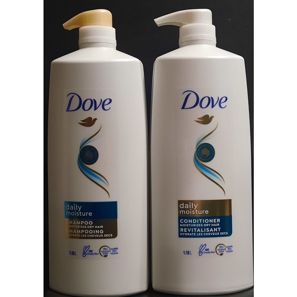 Dove Daily Moisture Hydration Shampoo and Conditioner, 1.18 L each (Sold separately and bundle