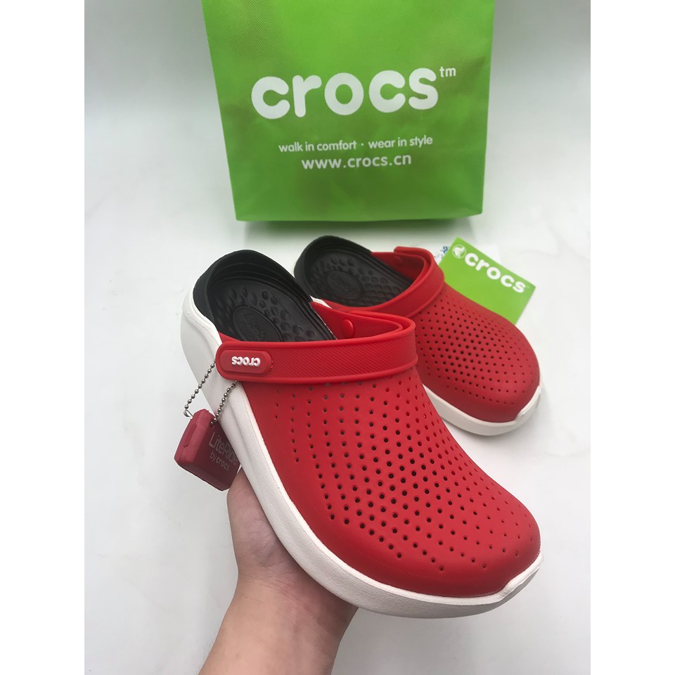 crocs white slip on