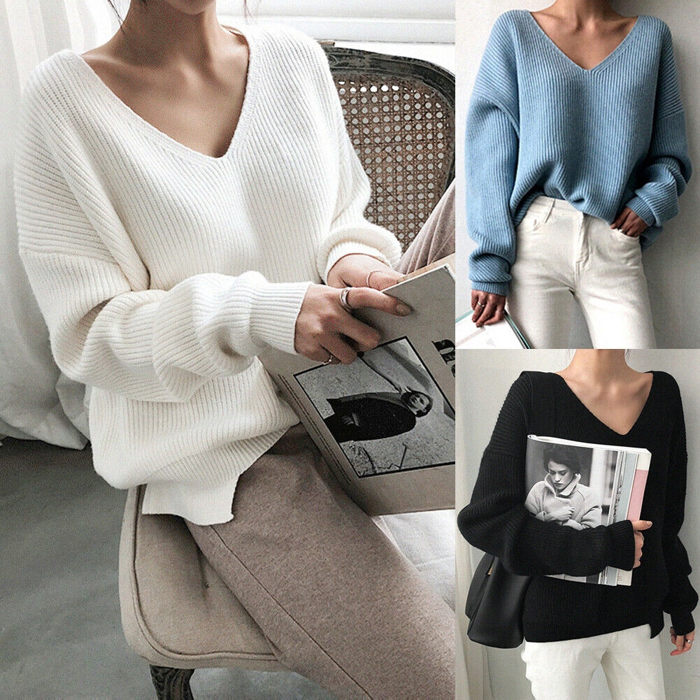 v neck knitwear ladies