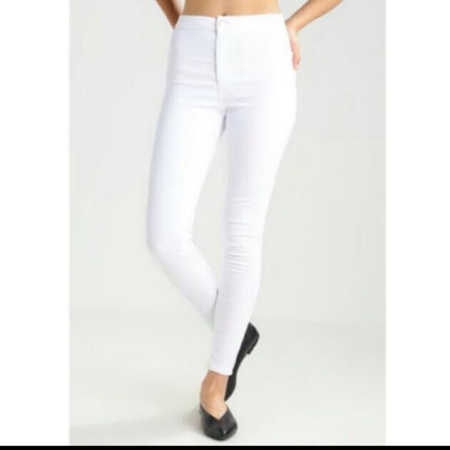 all white high waisted pants