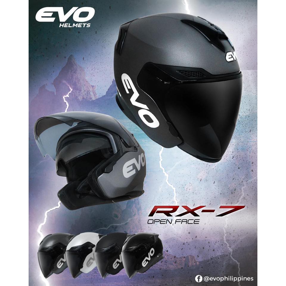 Evo Rx 7 Plain Half Face Dual Visor Helmet With Clear And Smoke Lens Shopee Philippines 