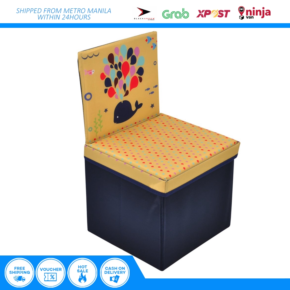 Foldable Ottoman Storage Box Chairs Dolphin Design Shopee Philippines