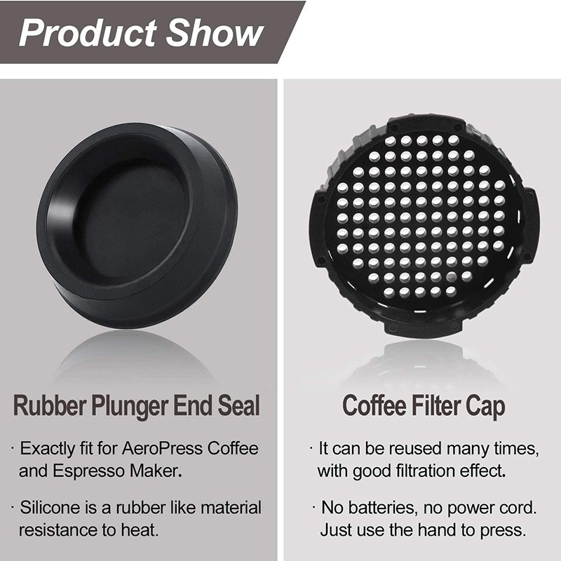 Filter Cap & Masher End Gasket Set for Aeropress Coffee And Espresso 