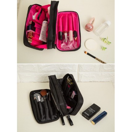 2 compartment makeup bag