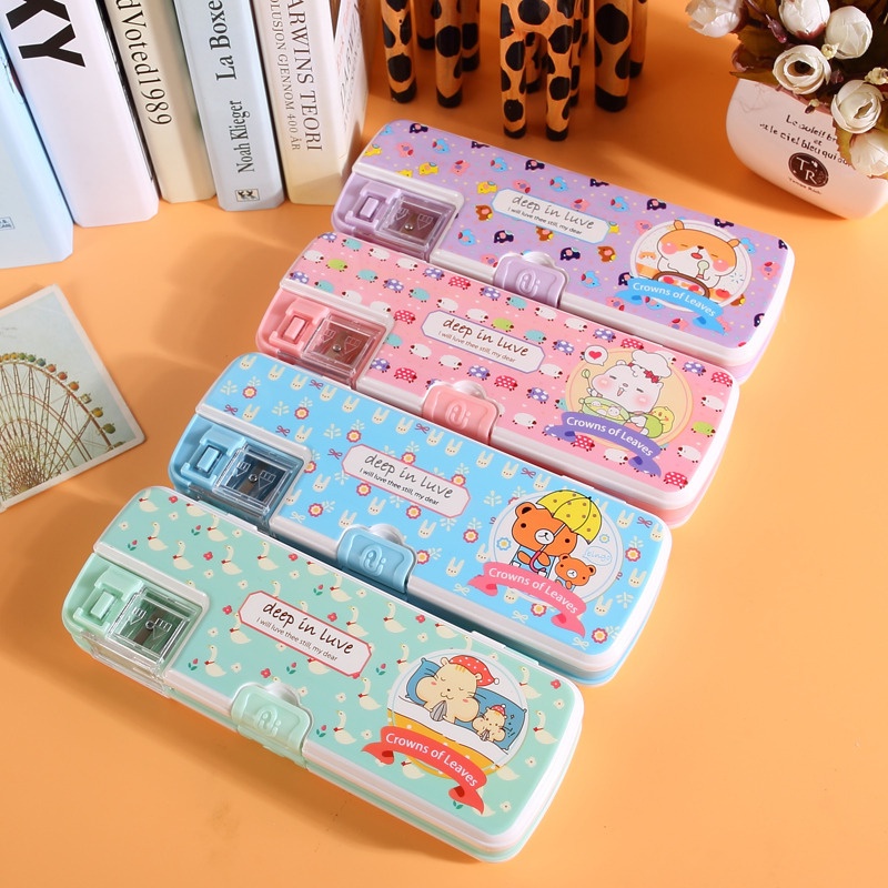 Creative multifunctional pencil case with two double-layer pencil cases ...