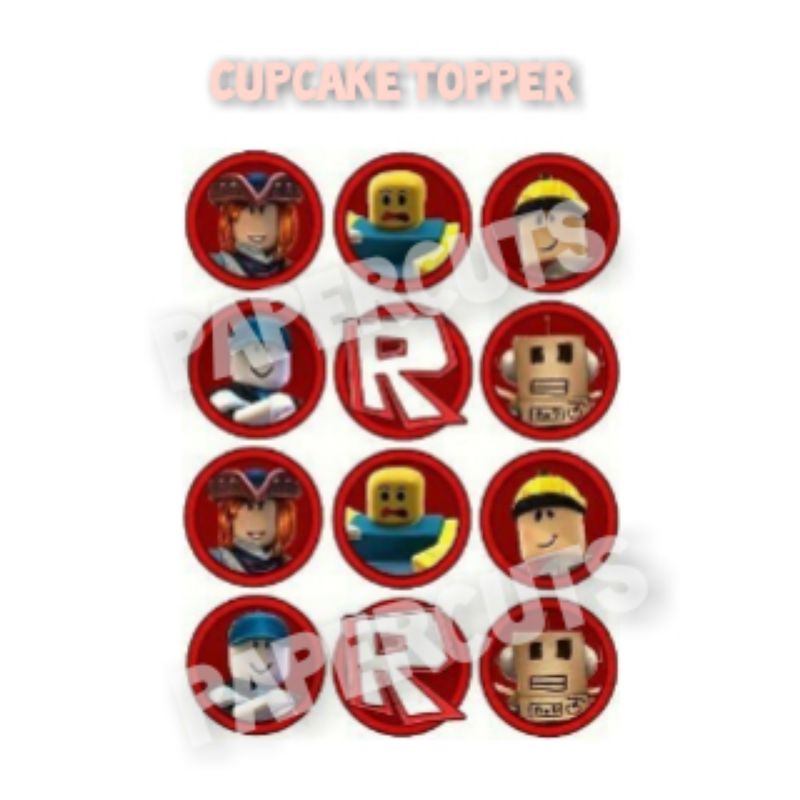 roblox printed cake cupcake topper personalized roblox cake topper set shopee philippines