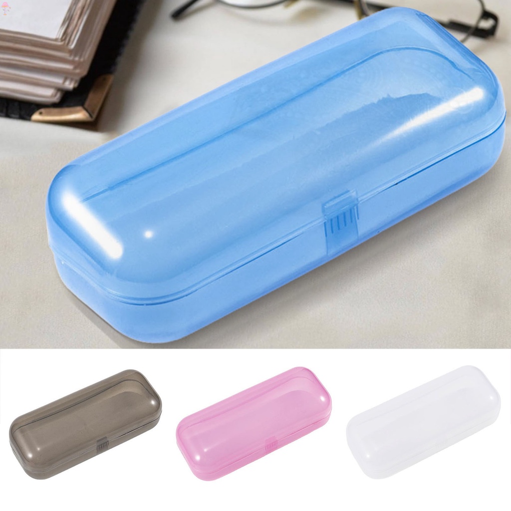 Hard Eyeglass Case Compression Resistant Rectangular Clear Plastic