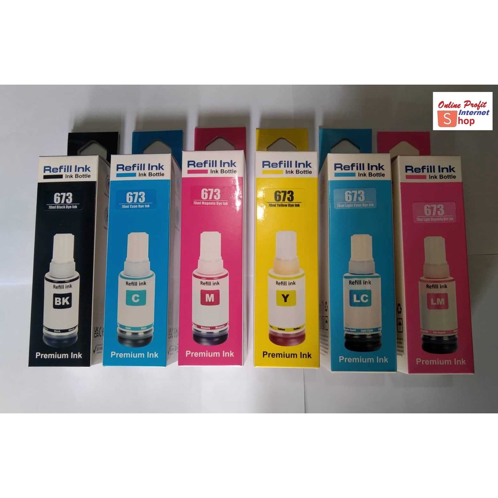 Premium Refill Ink 673 Compatible for Epson L805 L801 L800 L850 L1800