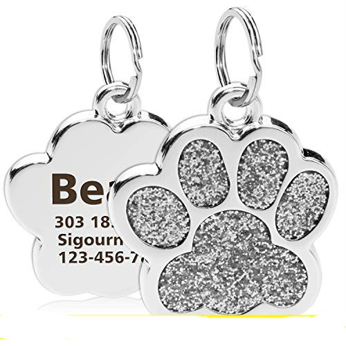 Caterpillar FREE ENGRAVING Dog ID Cat ID Name Bling Tag Paw Personalised Puppy Pet ID Tags 