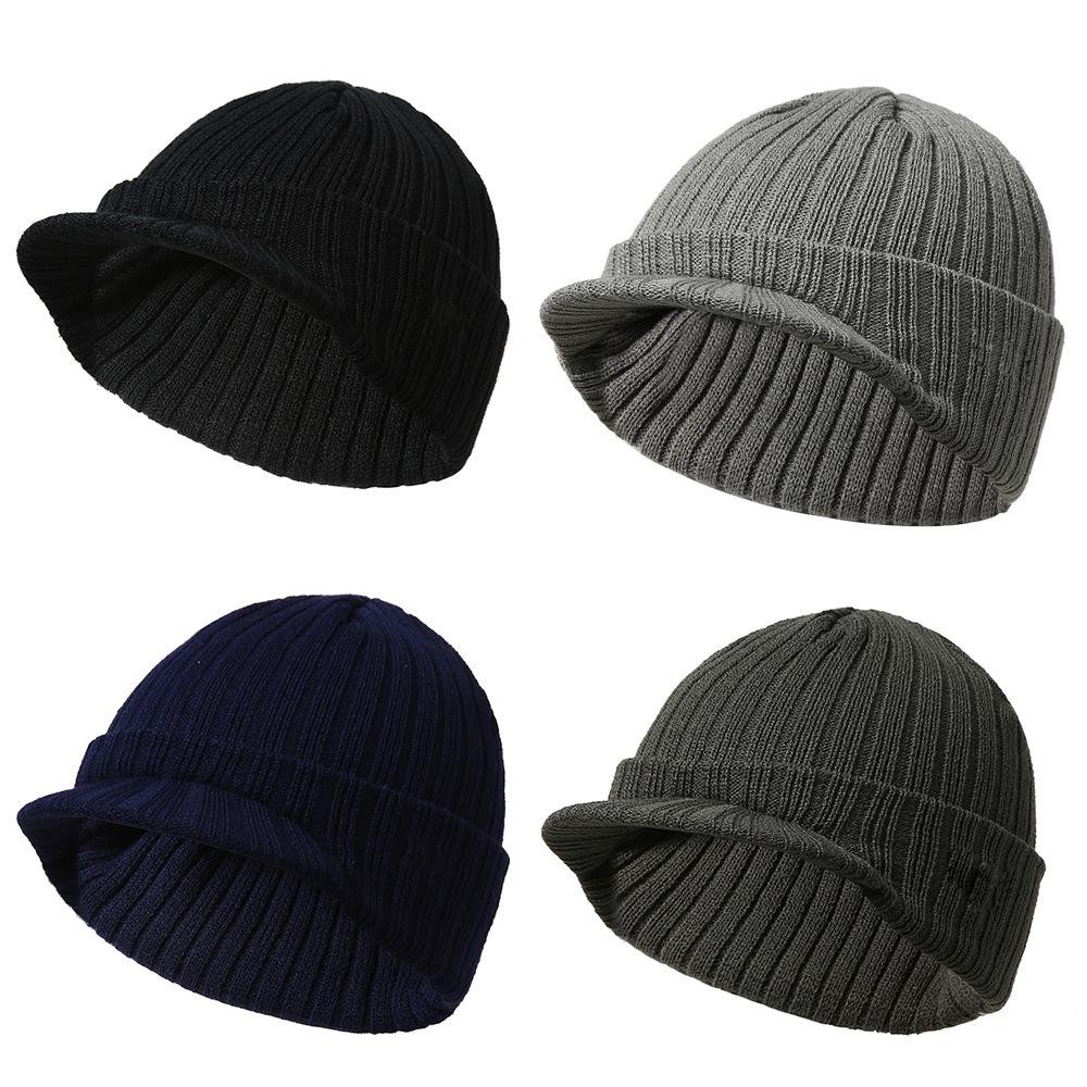 knit cap with brim