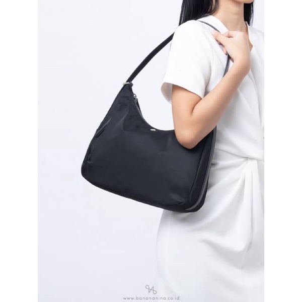 AUTHENTIC KateSpade Nylon Jae Medium Shoulder Bag Hobo Black Shopee