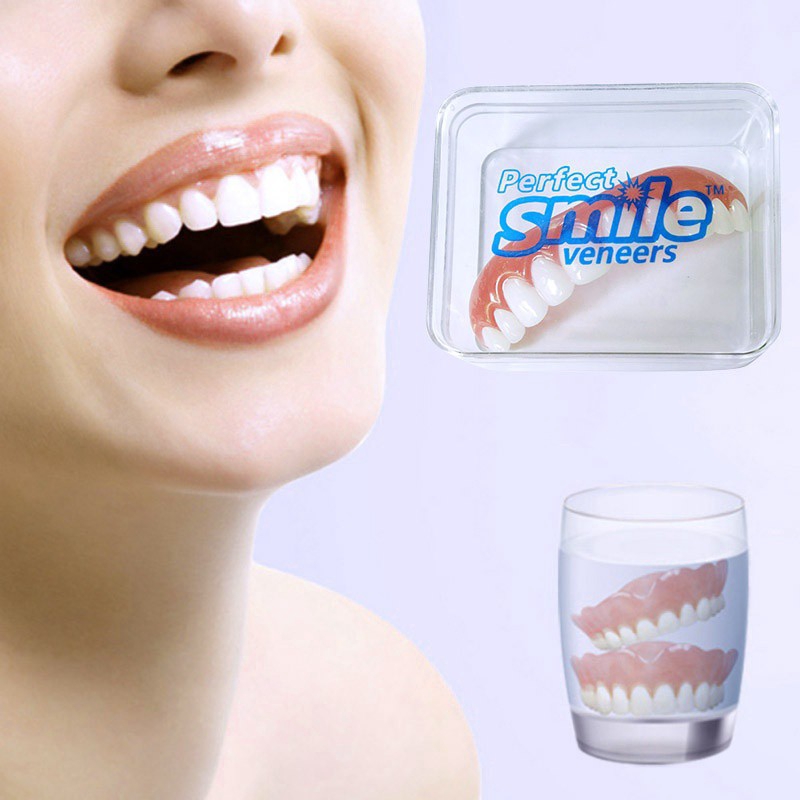 Instant smile comfort fit flex silicone artificial teeth denture sets