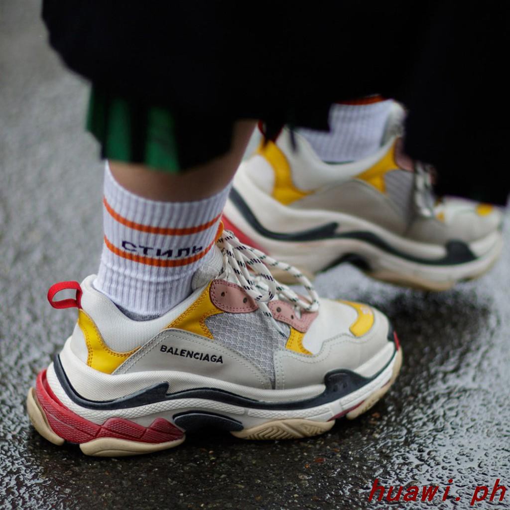 balenciaga triple s white pink yellow