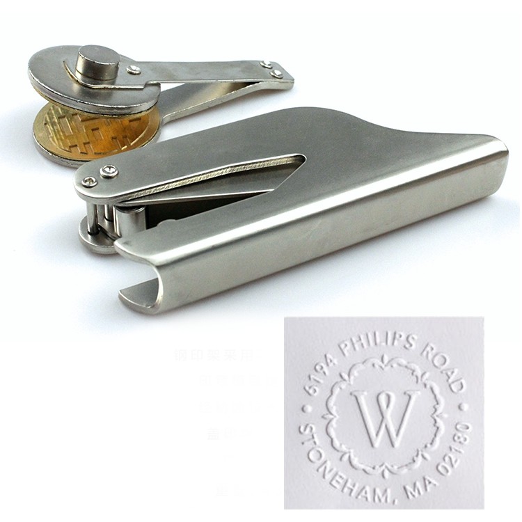 Customize Embossing Stamp with Your Logo Monogram Embosser Dry Seal for