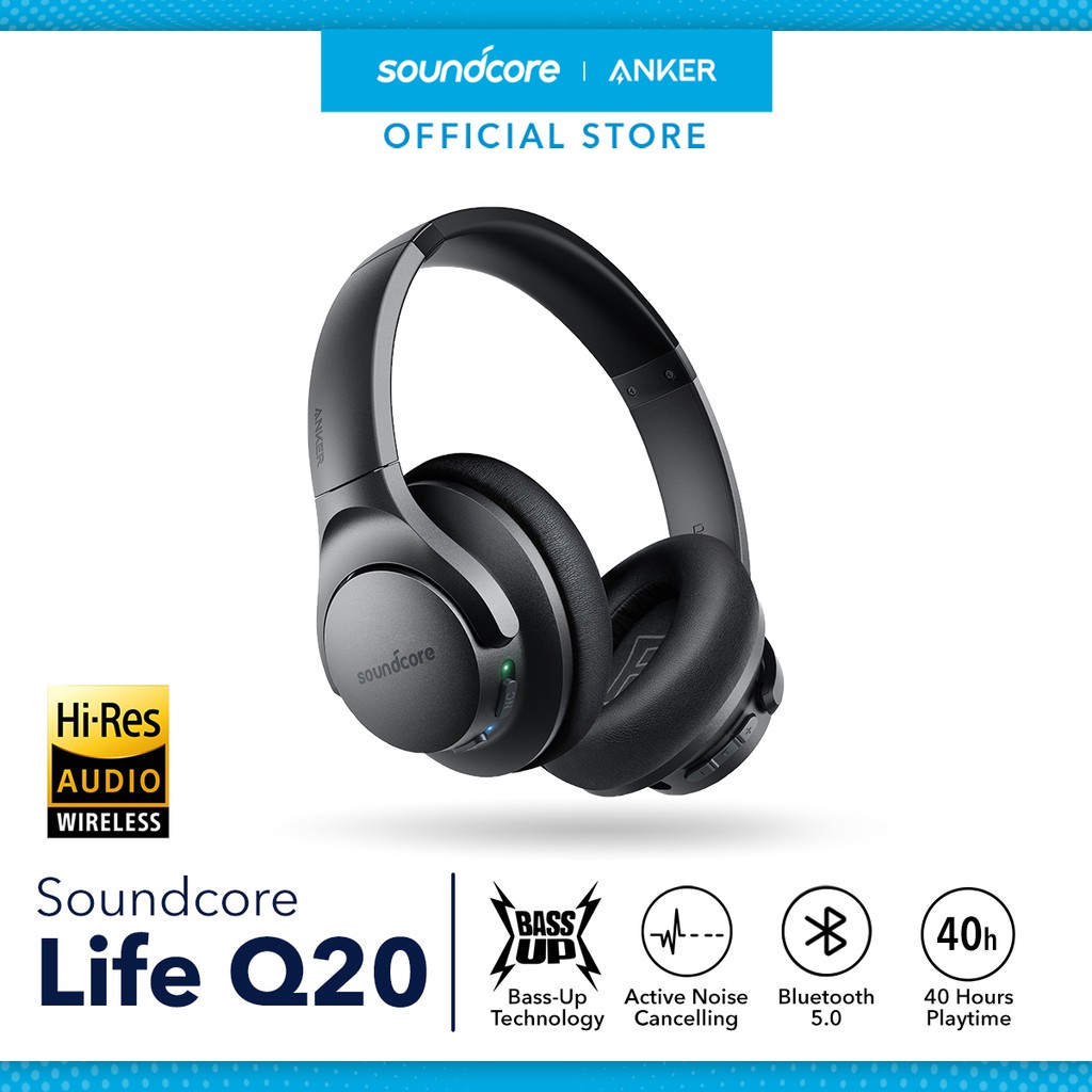 Soundcore Life Q20 by Anker Active Noise Cancelling Headphones, 40H ...