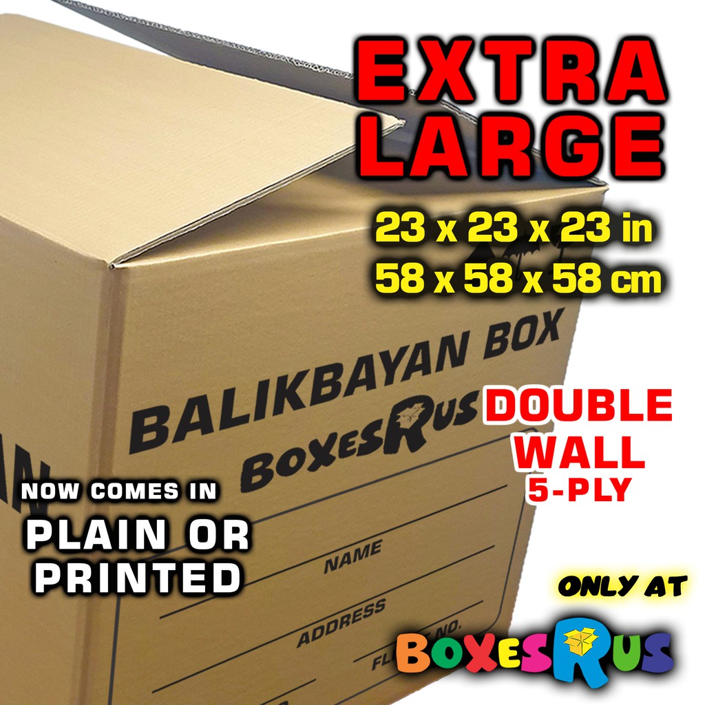 Extra Large Balikbayan Box 23x23x23 inches Double Wall by Boxes R Us